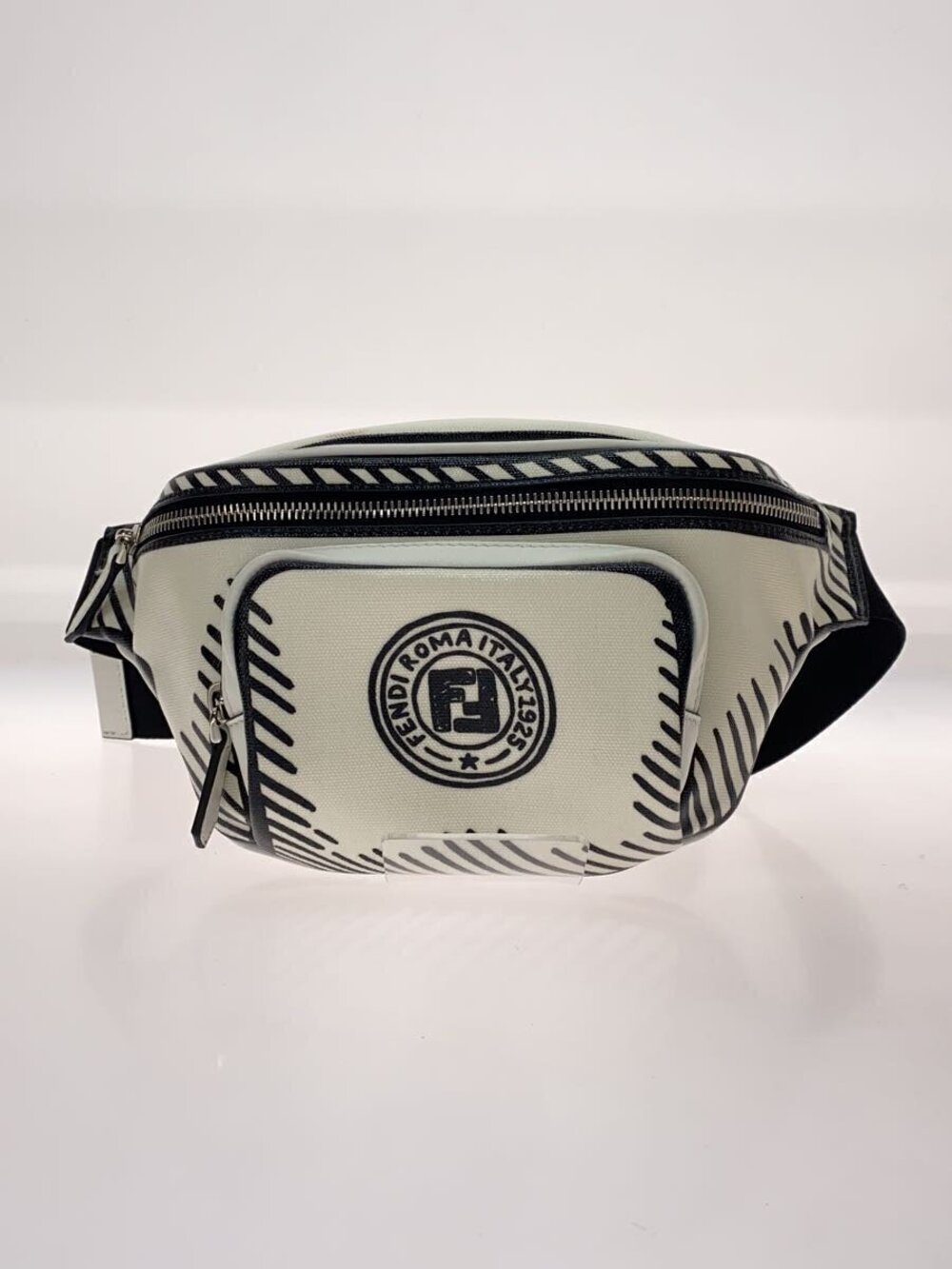 Fendi Joshua Vides Body Bag Waist Leather White All over ADBA